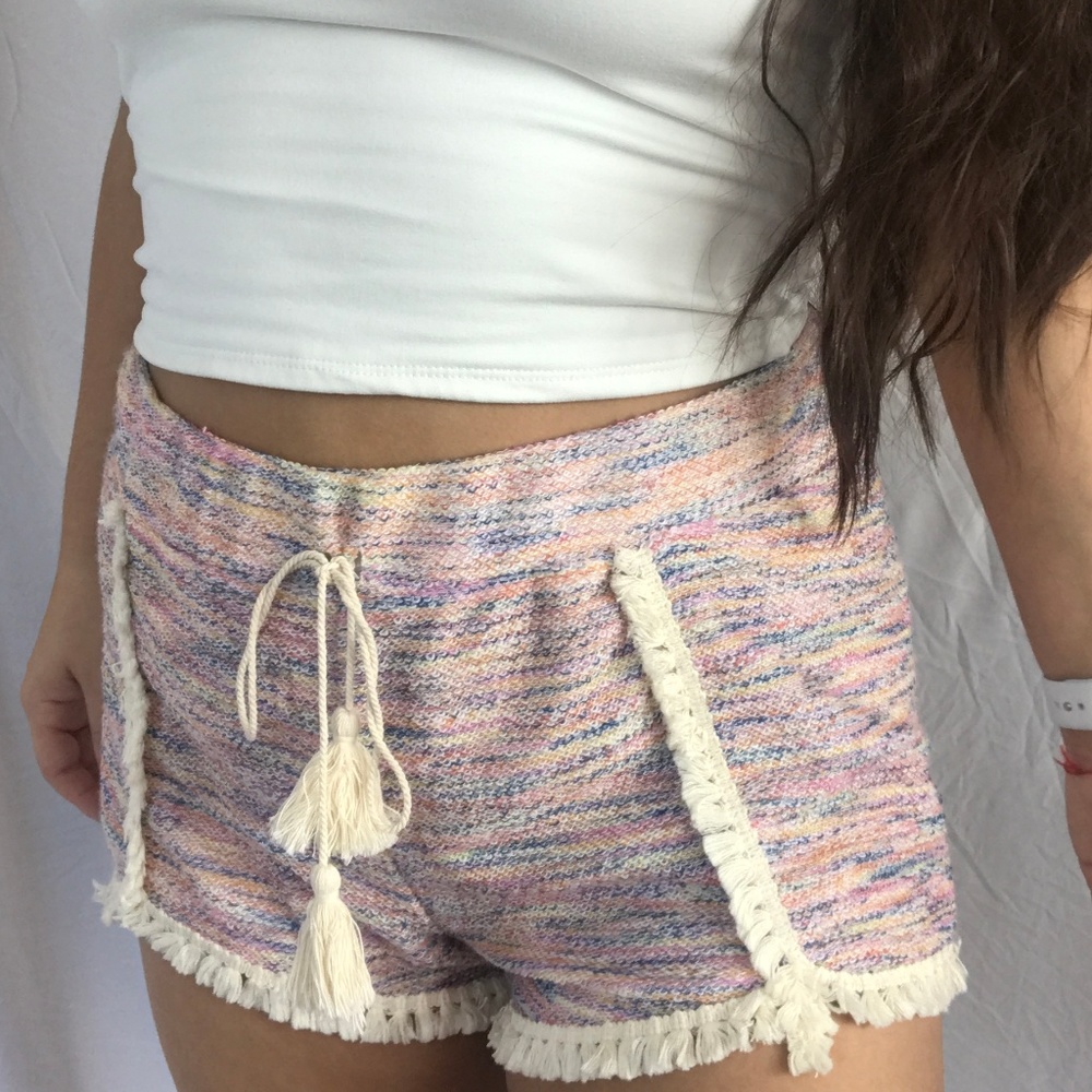 RAINBOW TASSLE SHORTS